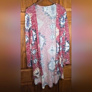 Jody California Open Southwestern Patterned Lightweight Duster Cardigan,  sz Xl